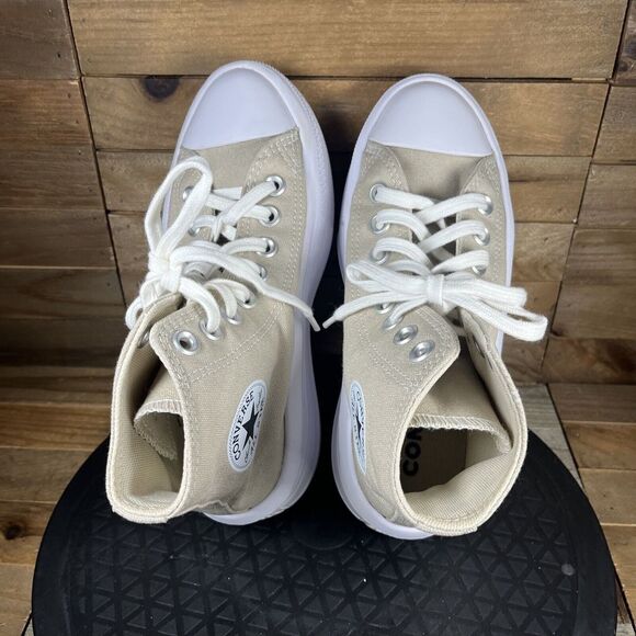 Converse Move Hi Women Size 5 Beach Stone Lightweight Platform Lace Up Sneakers - Picture 5 of 10